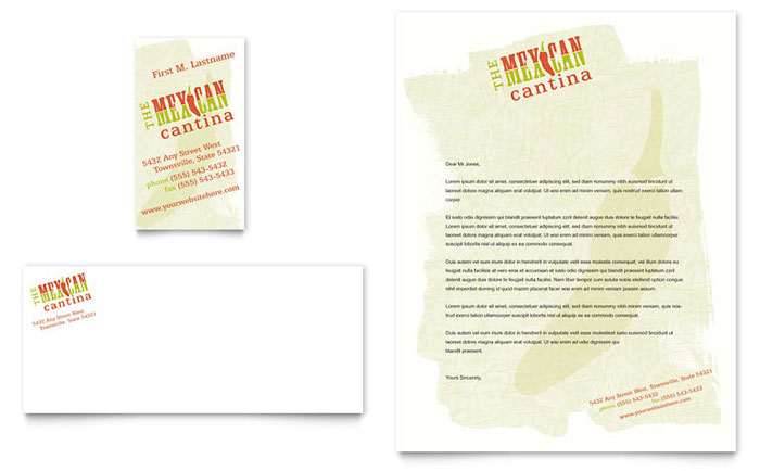 Mexican Restaurant - Business Card & Letterhead Template Design