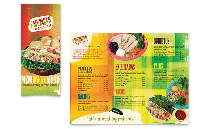 Mexican Restaurant - Take-out Brochure Template Design