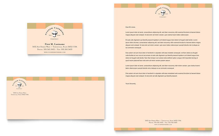 Business Card & Letterhead Template Design - Catering Company