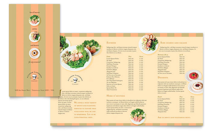 Take-out Menu Template Design - Catering Company