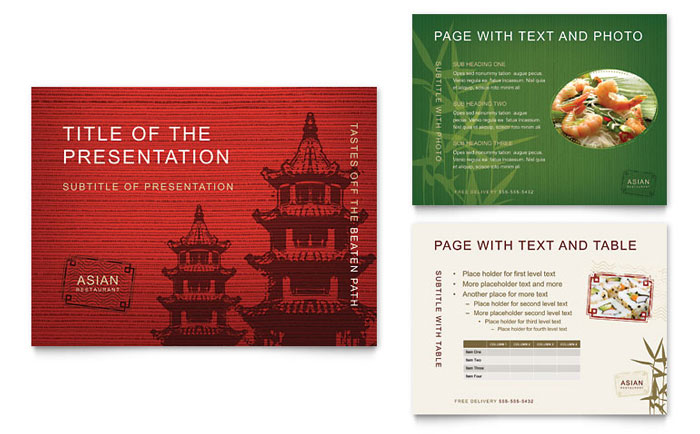Asian Restaurant - PowerPoint Presentation Template Design