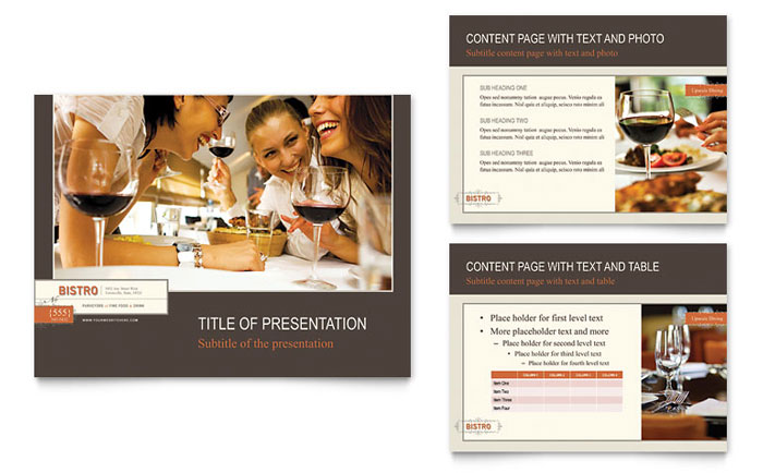 Bistro & Bar - PowerPoint Presentation Template Design