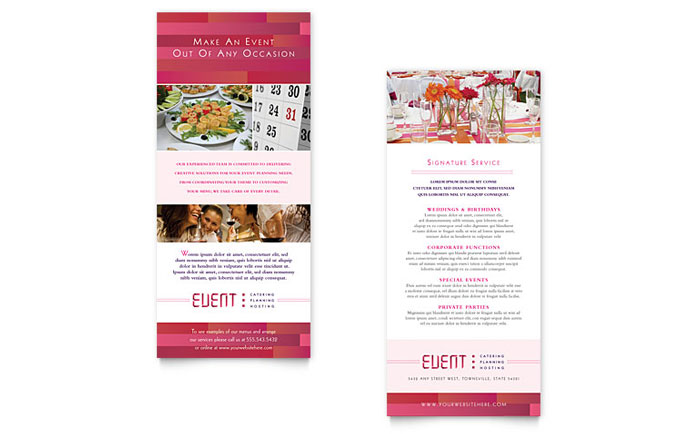 Corporate Event Planner & Caterer Rack Card Template Design