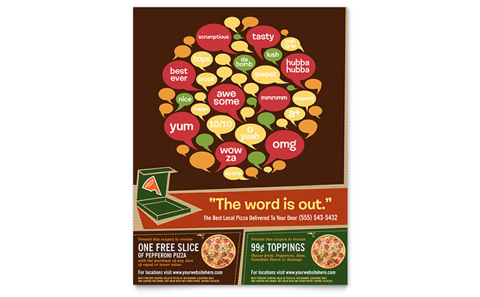 Pizza Pizzeria Restaurant - Flyer Template Design