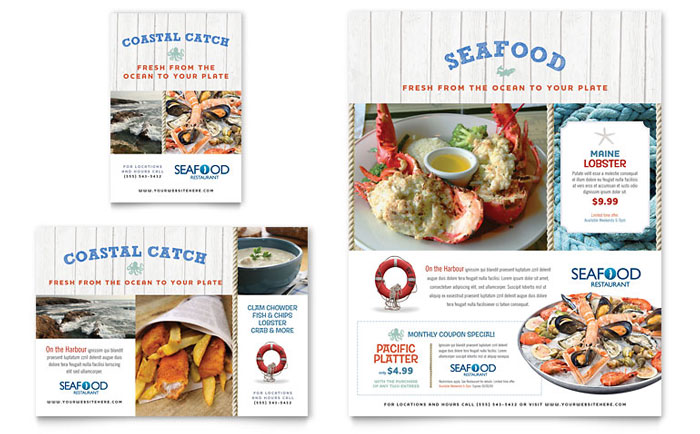 Seafood Restaurant - Flyer & Ad Template Design