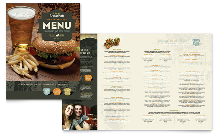 Brewery & Brew Pub - Menu Template Design Sample