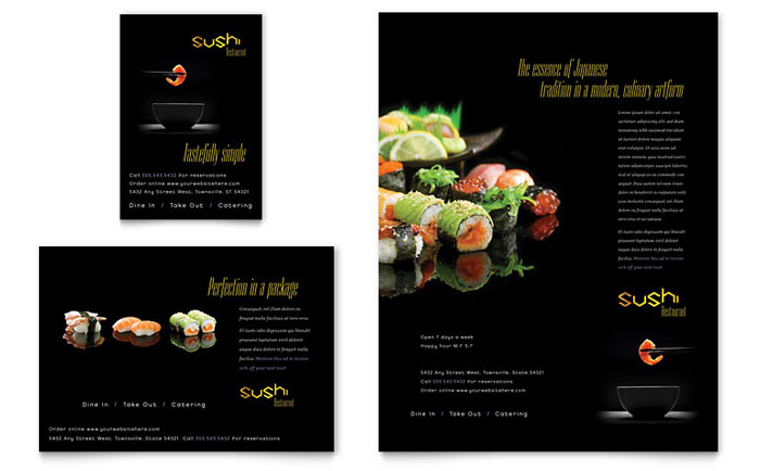 Sushi Restaurant - Flyer & Ad Template Design