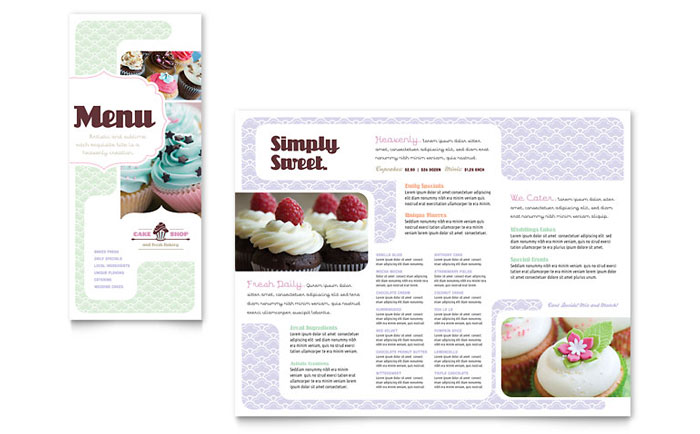 Cake Shop & Bakery Menu