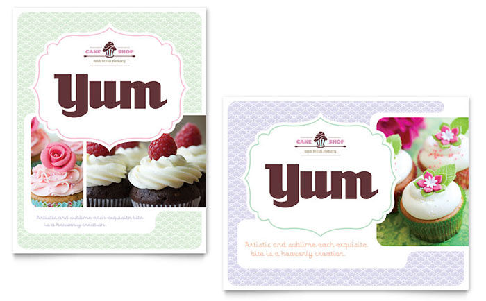 Bakery & Cupcake Shop - Poster Template Design