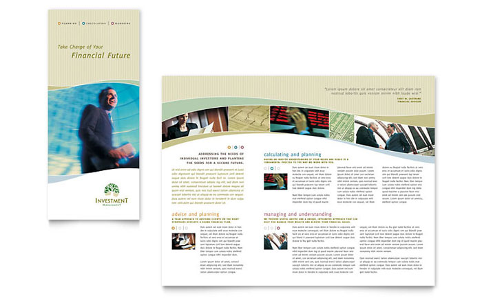 Investment Management - Tri Fold Brochure Template Design