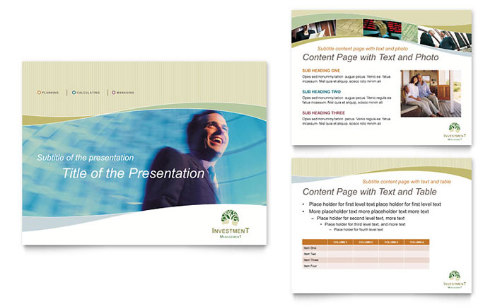 Investment Management - PowerPoint Presentation Template Design