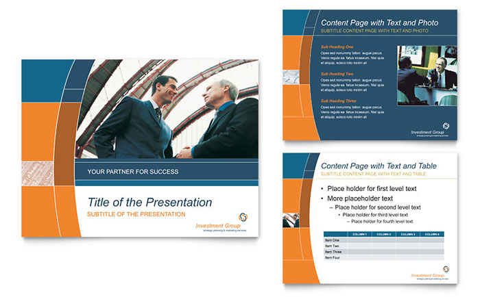 Investment Services PowerPoint Presentation Template Design