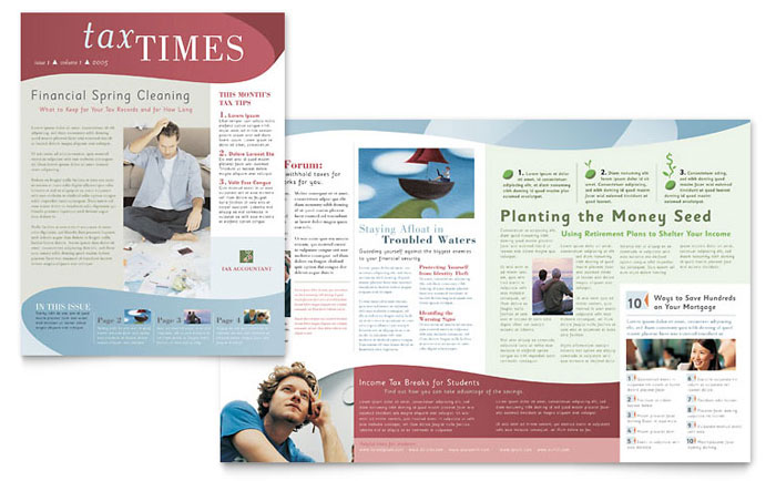 Tax Accounting Services - Newsletter Template Design