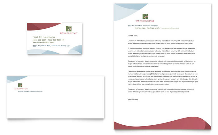 Tax Accounting Services - Business Card & Letterhead Template Design