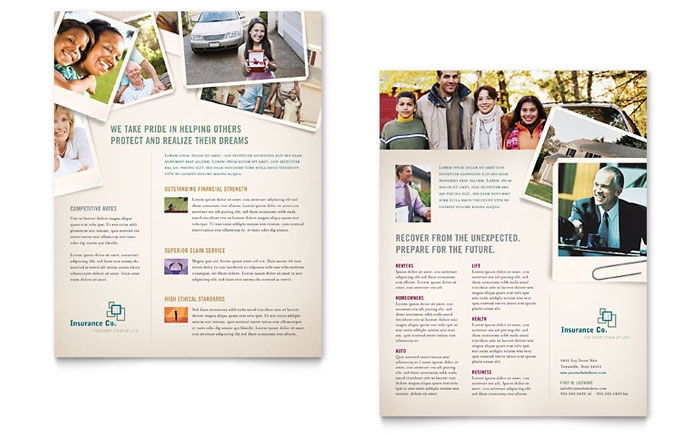 Life Insurance Company Datasheet Design Template