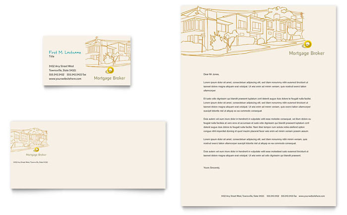 Mortgage Broker - Business Card & Letterhead Template Design