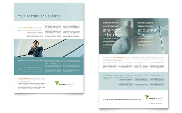 Wealth Management Services Datasheet Template Design