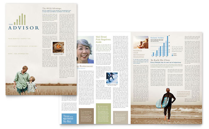Newsletter Template Design - Retirement Investment Services