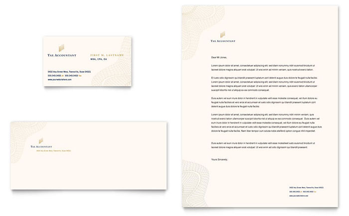 CPA & Tax Accountant Business Card & Letterhead Template Design
