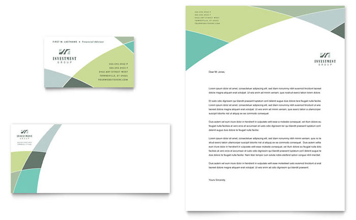 Business Card & Letterhead Template Design - Financial Advisor