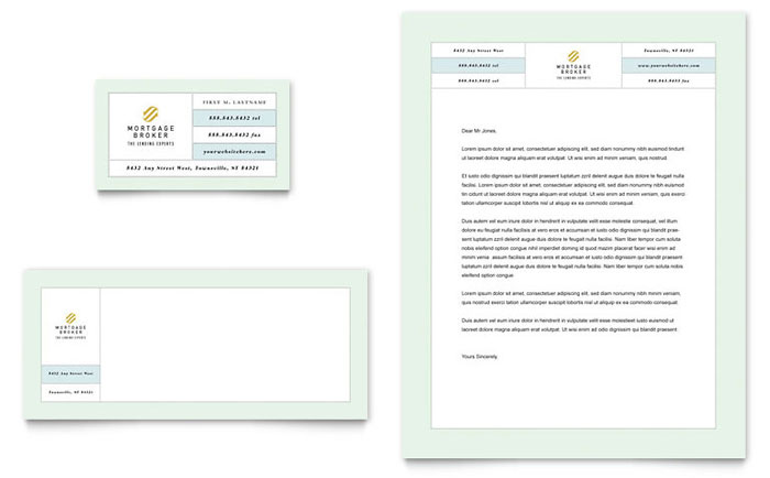 Mortgage Lenders - Business Card & Letterhead Template Design