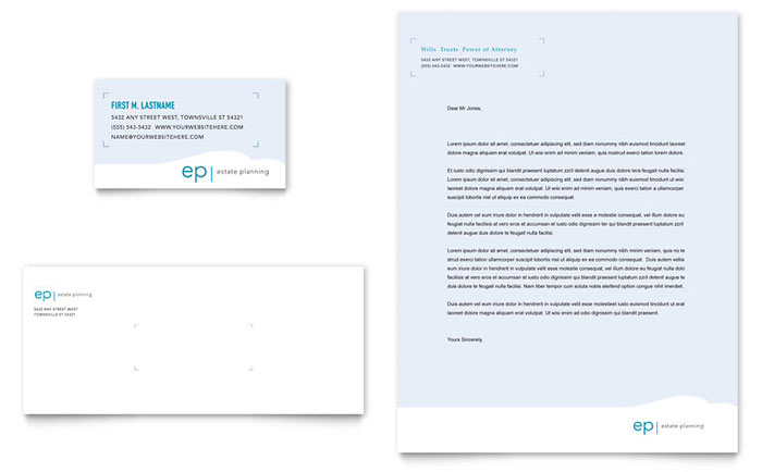 Estate Planning - Business Card & Letterhead Template Design