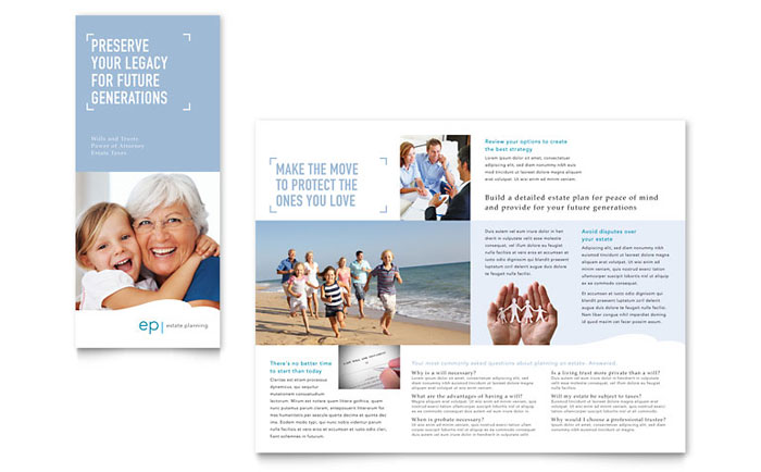 Estate Planning - Tri Fold Brochure Template Design