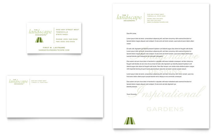 Business Card & Letterhead Template Design - Garden & Landscape Design