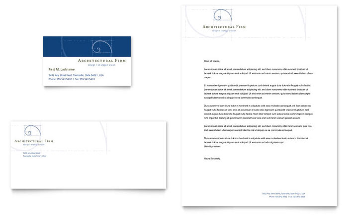 Business Card & Letterhead Template Design - Architectural Firm