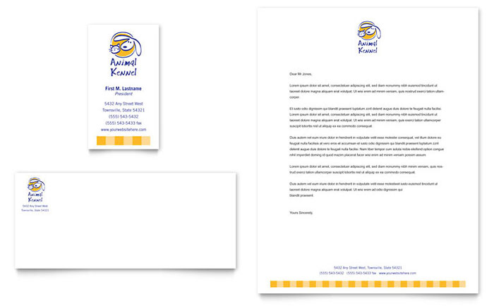 Business Card & Letterhead Template Design - Dog Kennel & Pet Day Care