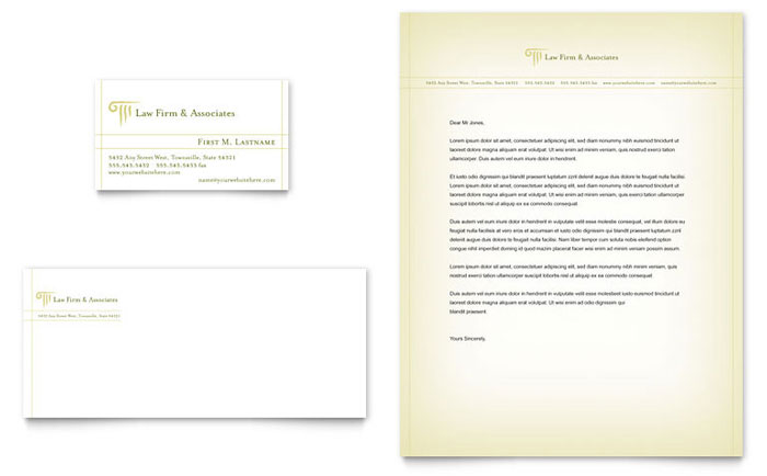 Attorney & Legal Services Business Card & Letterhead Template Design