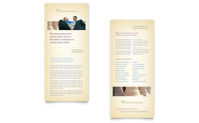Attorney & Legal Services Rack Card Template Design