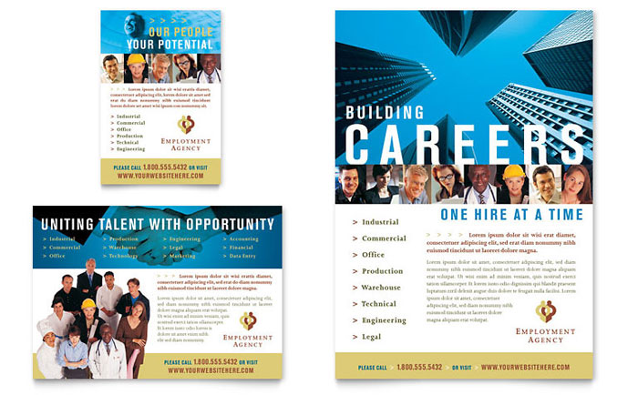 Employment Agency & Jobs Fair - Flyer & Ad Template Design