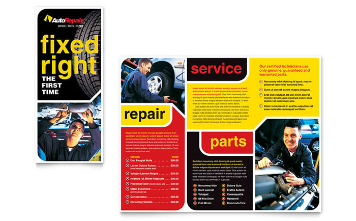Brochure Template Design - Auto Repair