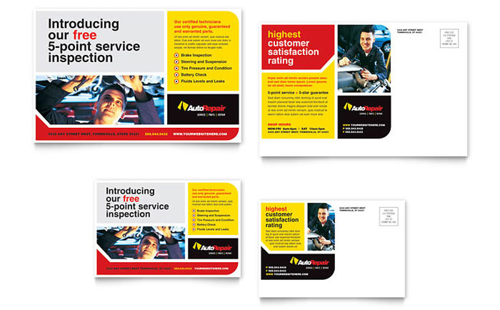 Postcard Template Design - Auto Repair