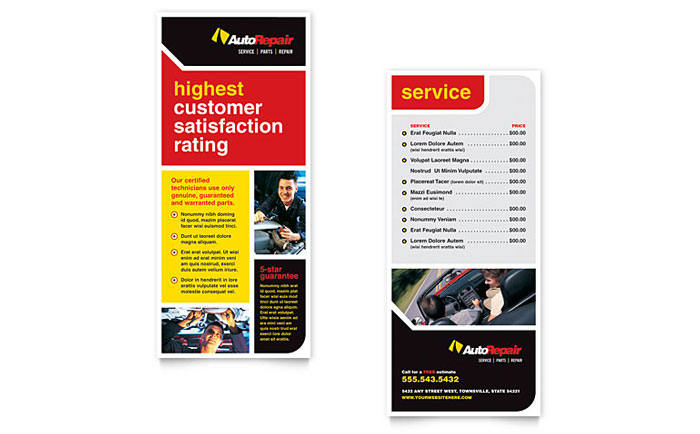 Auto Repair - Rack Card Template Design