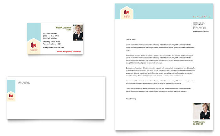 Home Real Estate - Business Card & Letterhead Template Design