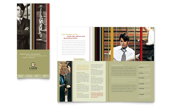 Lawyer & Law Firm Tri Fold Brochure Template Design