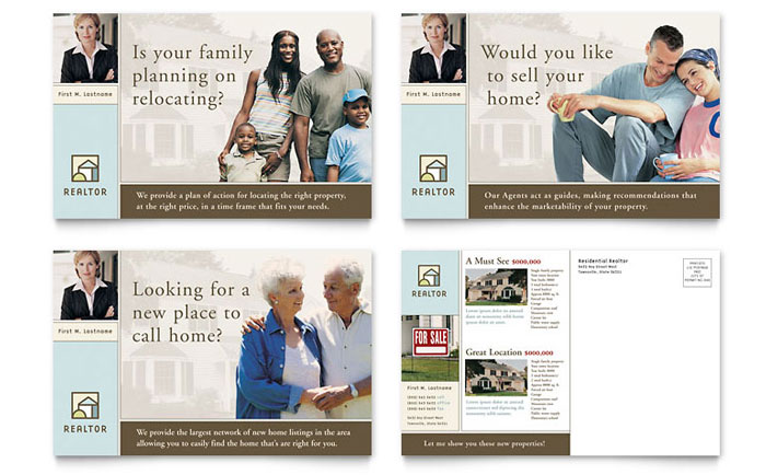 House for Sale Real Estate - Postcard Template Design