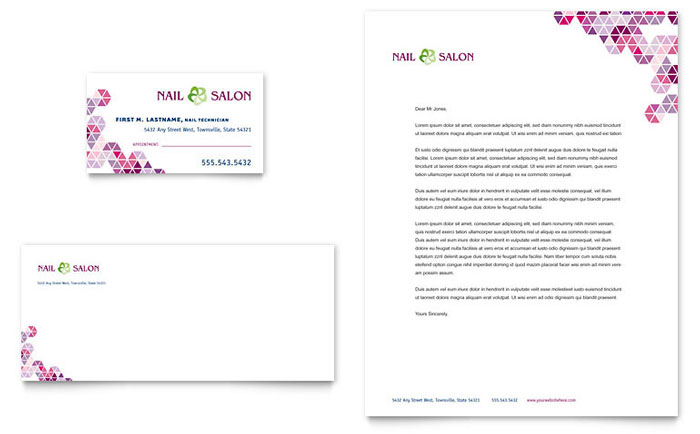 Nail Salon - Business Card & Letterhead Template Design