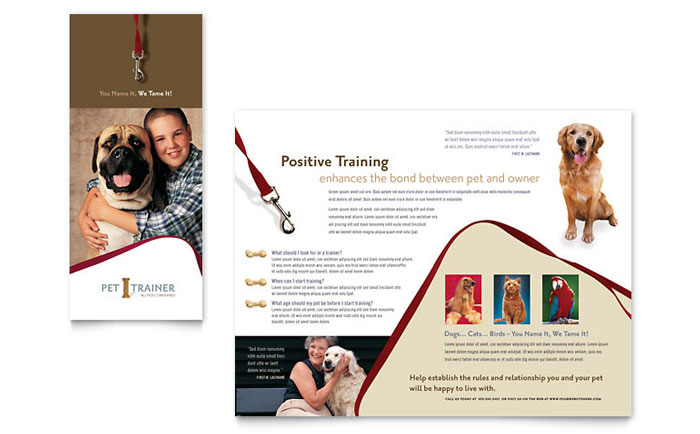 Brochure Template Design - Pet Training & Dog Walking