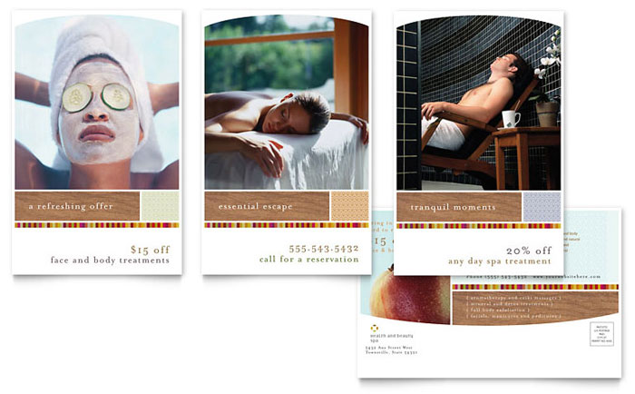 Health & Beauty Spa Postcard Template Design