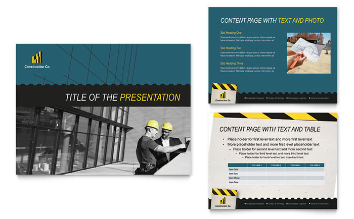 Industrial & Commercial Construction - PowerPoint Presentation Template Design