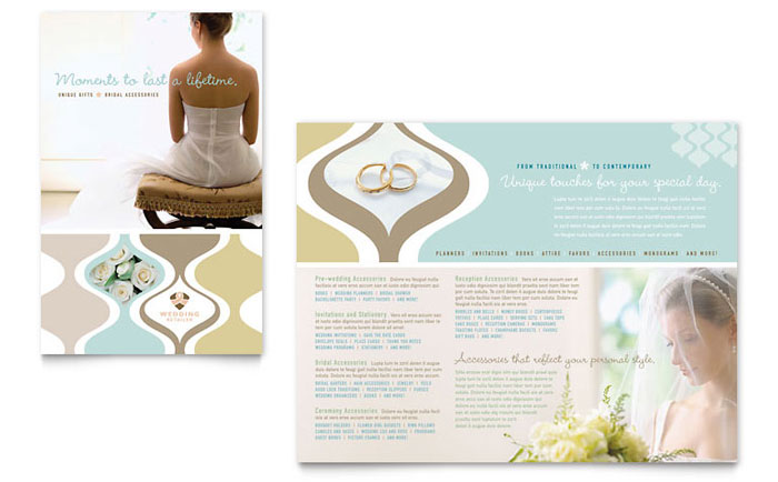 Brochure Template Design - Wedding Store & Supplies