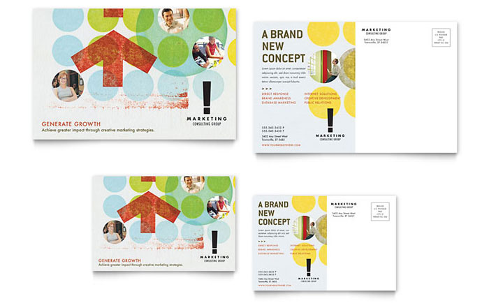 Postcard Template Design - Marketing Consultant