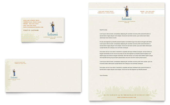 Landscape & Garden Store Business Card & Letterhead Template Design