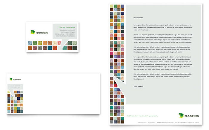 Business Card & Letterhead Template Design - Carpet & Hardwood Flooring