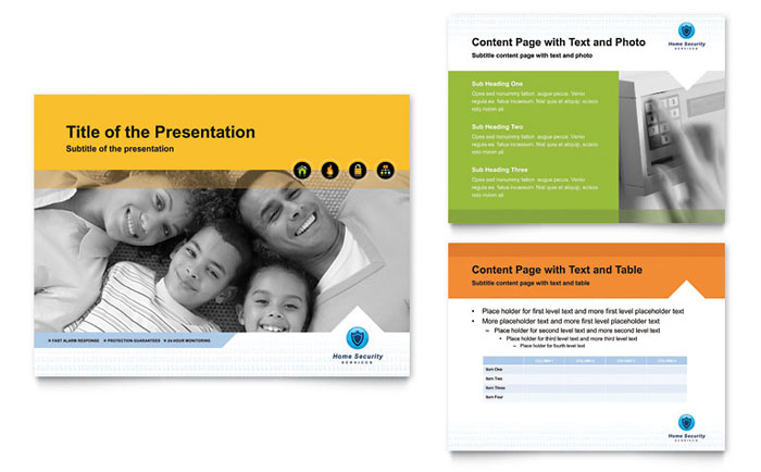 Home Security Systems - PowerPoint Presentation Template Design