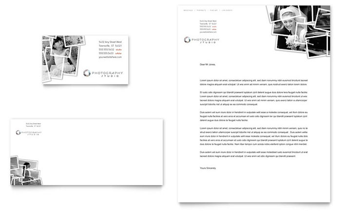 Business Card & Letterhead Template Design - Photographer & Photography Studio