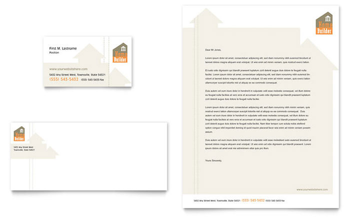Home Building & Construction Business Card & Letterhead Template Design